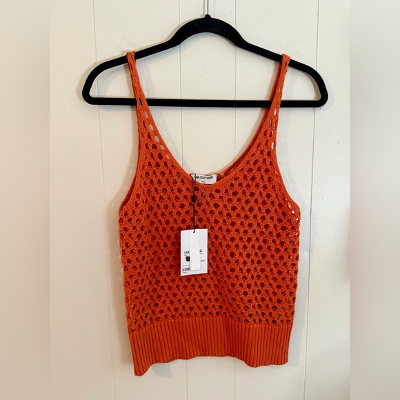LNA - MAVI OPEN KNIT TANK - SUMMER CORAL, Size - Picture 3 of 13